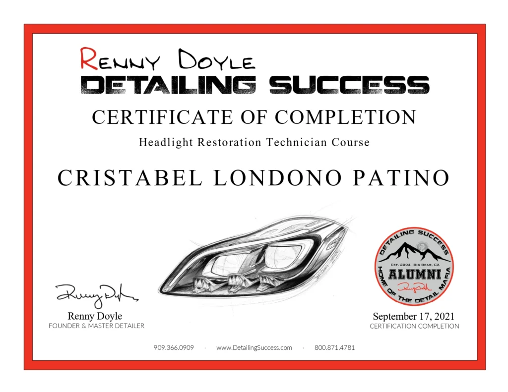 cristabel detailing success headlight restoration