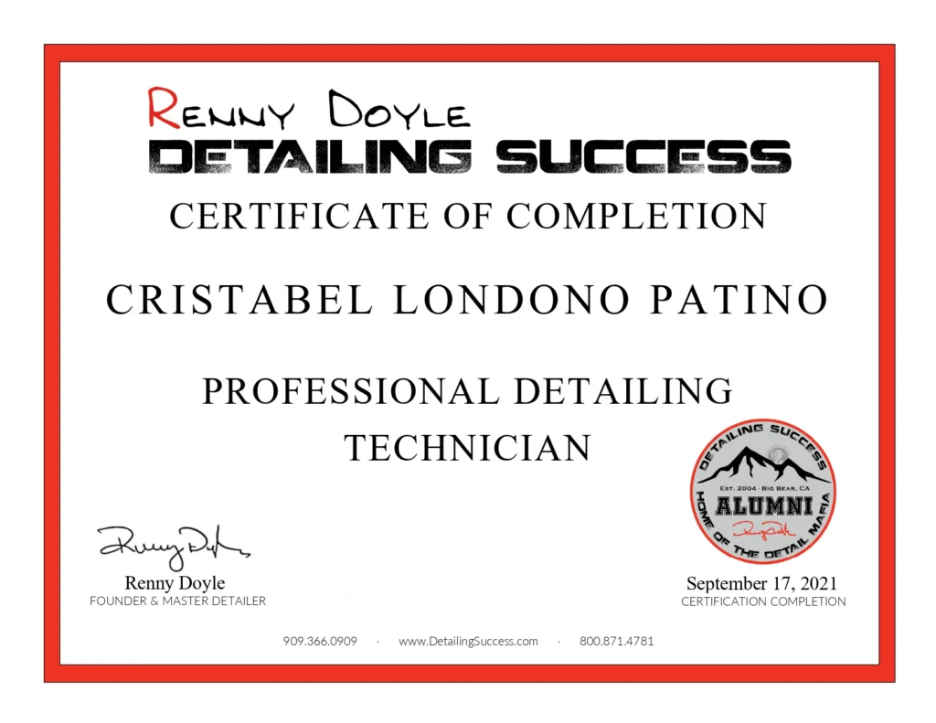 cristabel detailing success pro detail tech